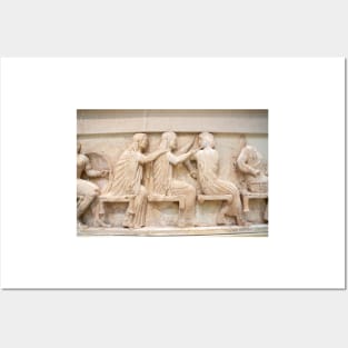 Carved frieze of Greek Figures. Posters and Art